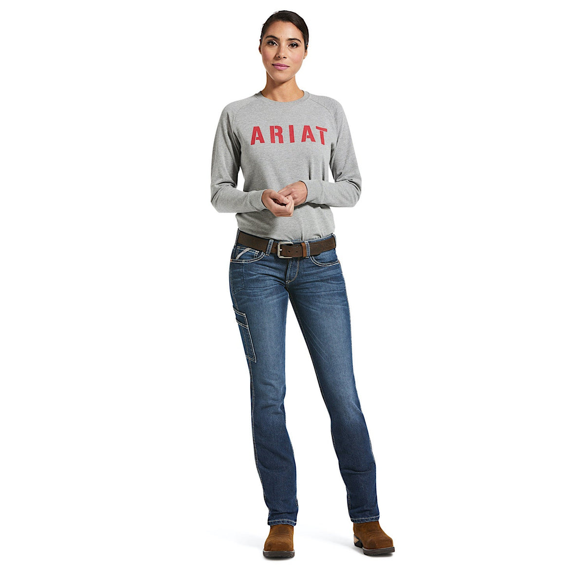 Ariat Women’s Rebar Mid Rise Durastretch Riveter Straight Leg Jean - Night Ride
