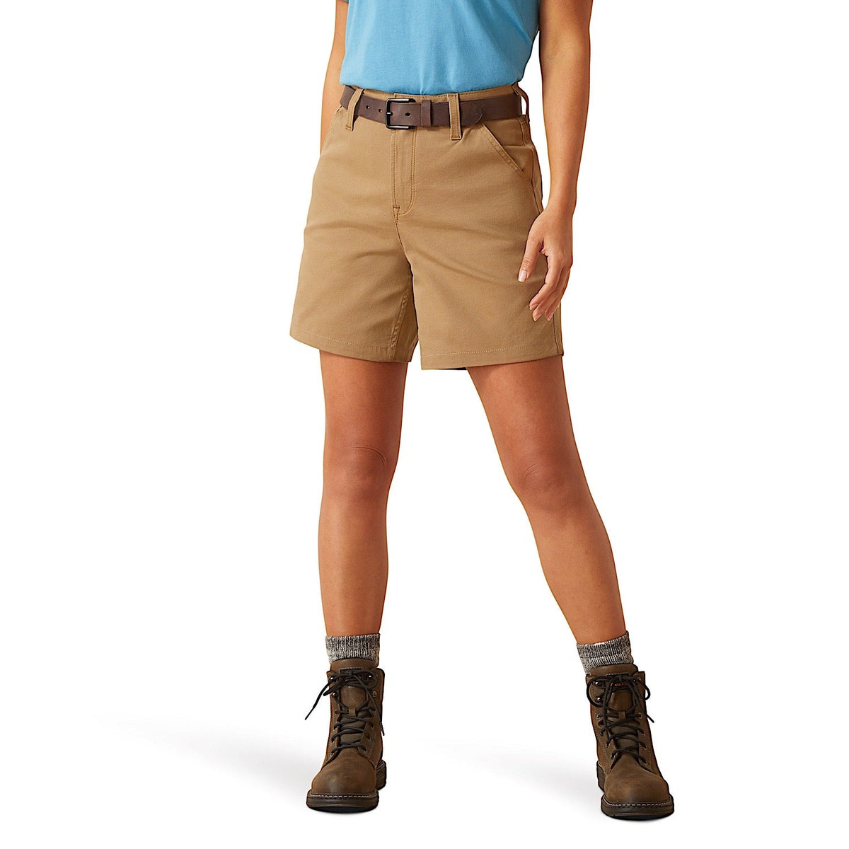 Ariat Women’s Rebar Perfect Rise Made Tough 6’’ Shorts - Field Khaki