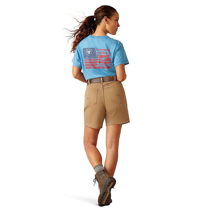 Ariat Women’s Rebar Perfect Rise Made Tough 6’’ Shorts - Field Khaki
