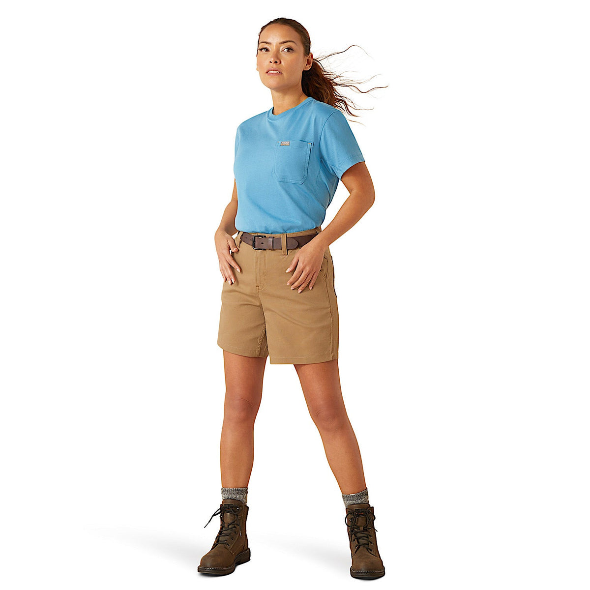 Ariat Women’s Rebar Perfect Rise Made Tough 6’’ Shorts - Field Khaki