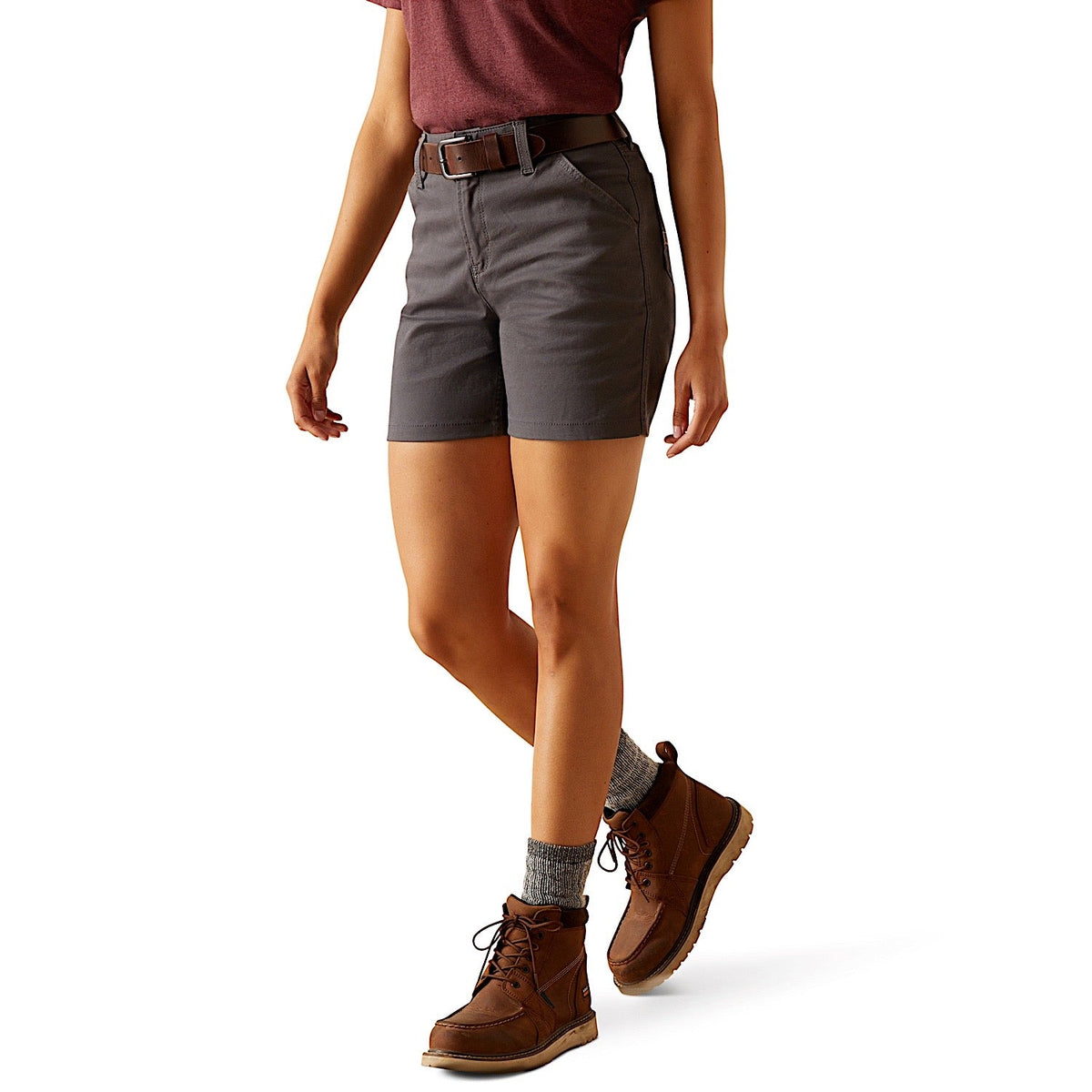 Ariat Women’s Rebar Perfect Rise Made Tough 6’’ Shorts - Rebar Grey