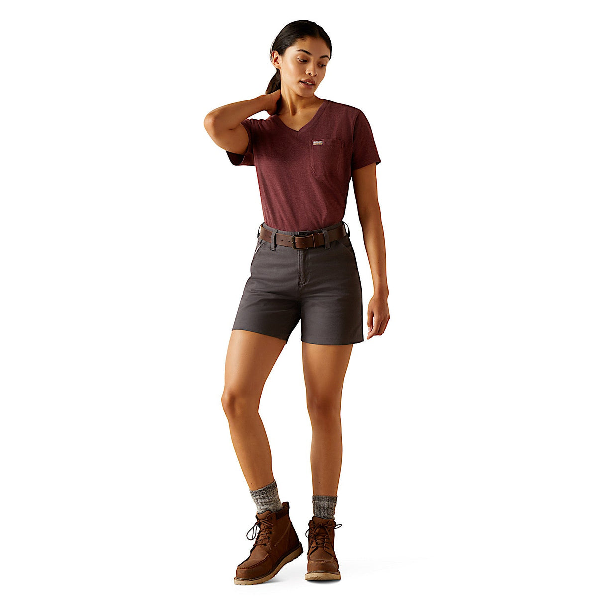 Ariat Women’s Rebar Perfect Rise Made Tough 6’’ Shorts - Rebar Grey