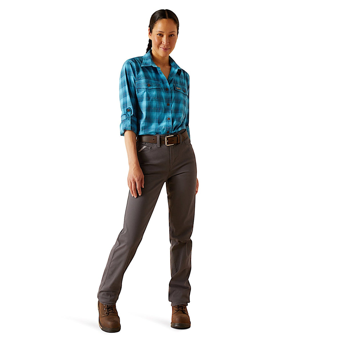 Ariat Women’s Rebar Perfect Rise Made Tough Straight Leg Pants - Rebar Grey