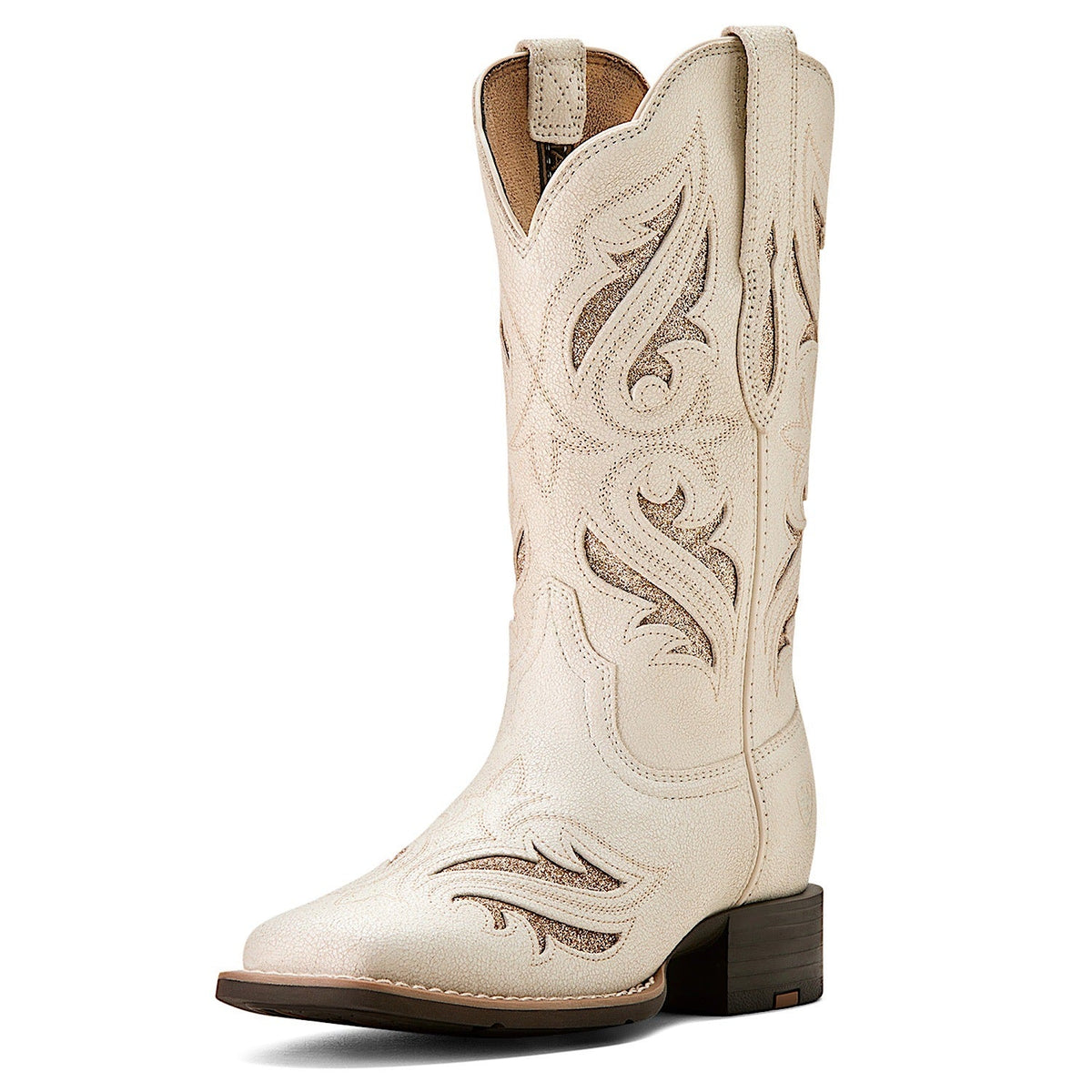 Ariat Women’s Round Up Bliss Western Boot Distressed Ivory