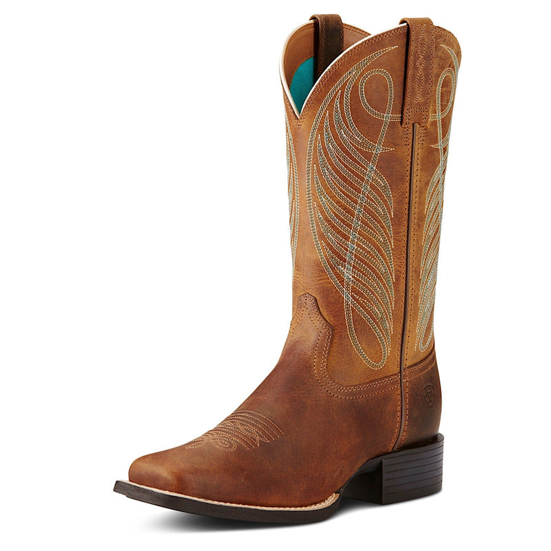 Ariat Women’s Round Up Wide Square Toe Powder Brown