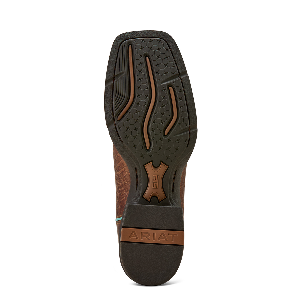 Ariat Women’s Round Up Wide Square Toe Stretchfit - Tan Southwest Emboss/Bubblegum Serape