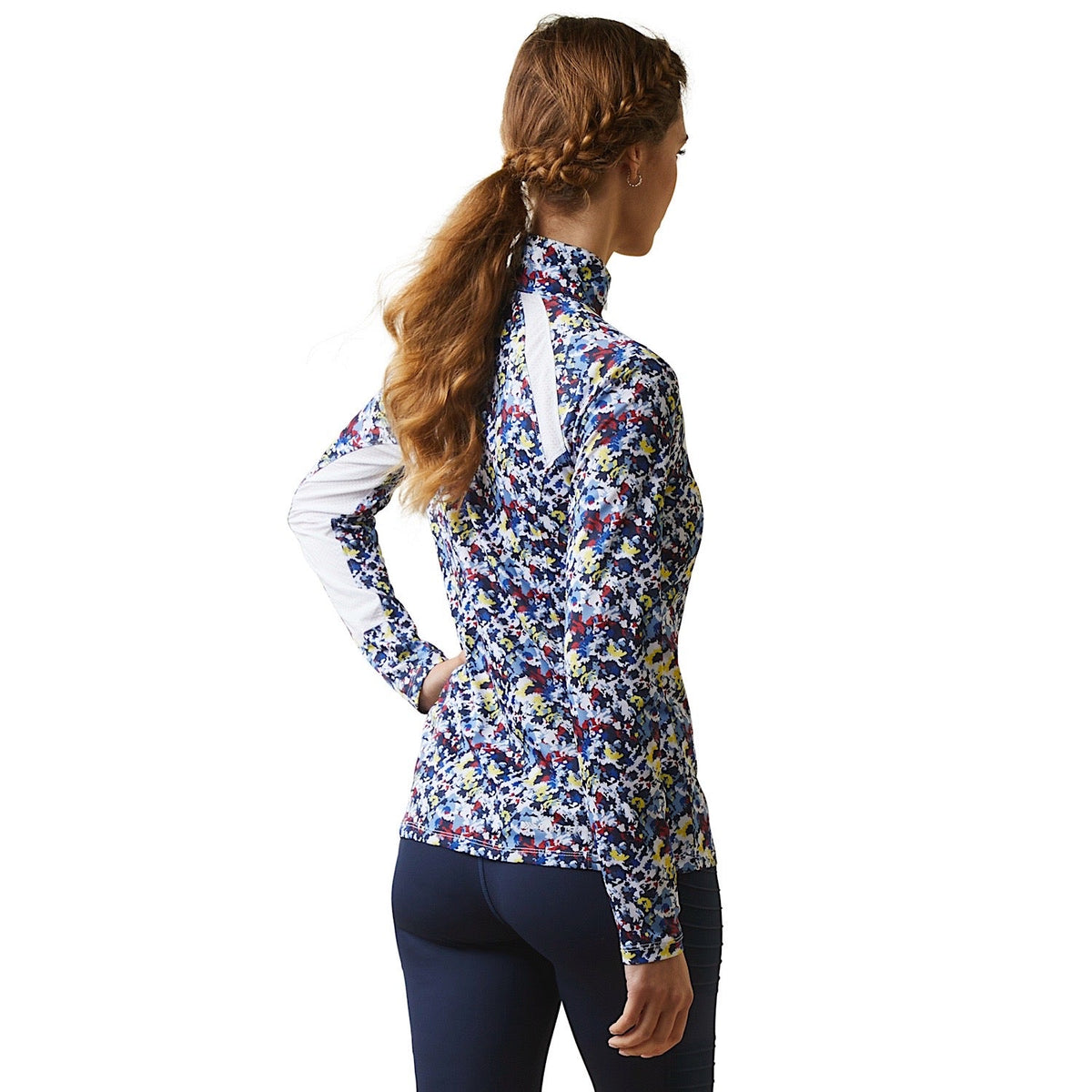 Ariat Womens Sunstopper 2.0 1/4 Zip Blue Camo Floral - Ariat Womens Tops