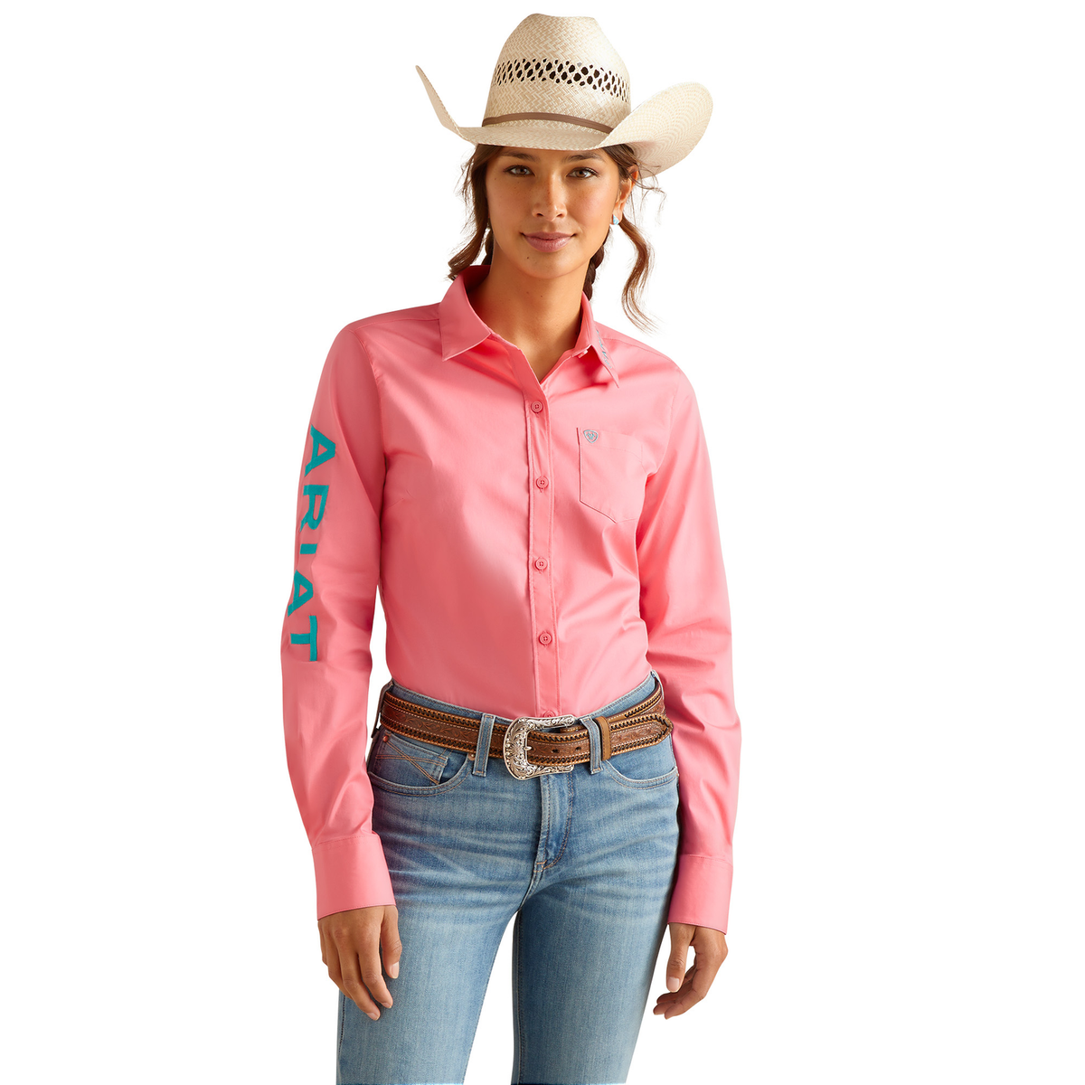 Ariat Women’s Team Kirby Stretch Shirt - Camellia Rose