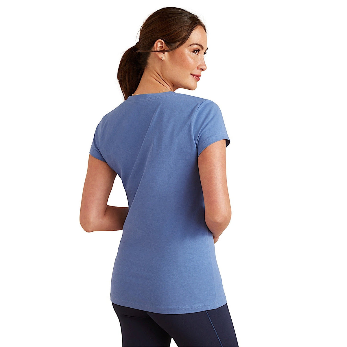 Ariat Women’s Vertical Logo V T-Shirt - Dutch Blue