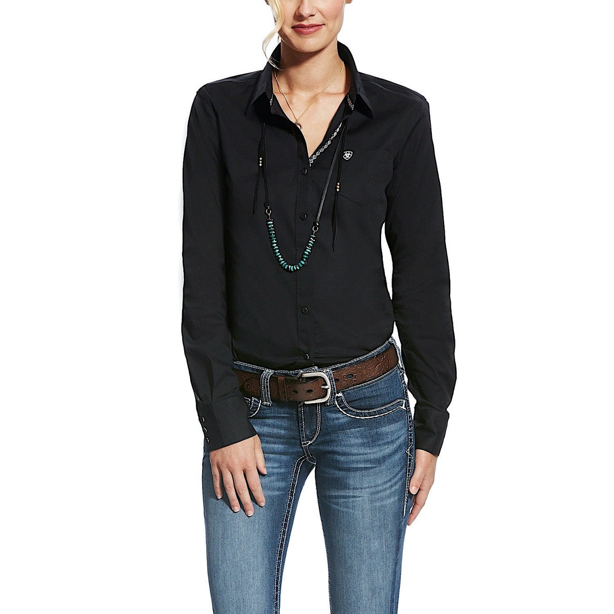 Ariat Women’s Wrinkle Resist Kirby Stretch Shirt Black