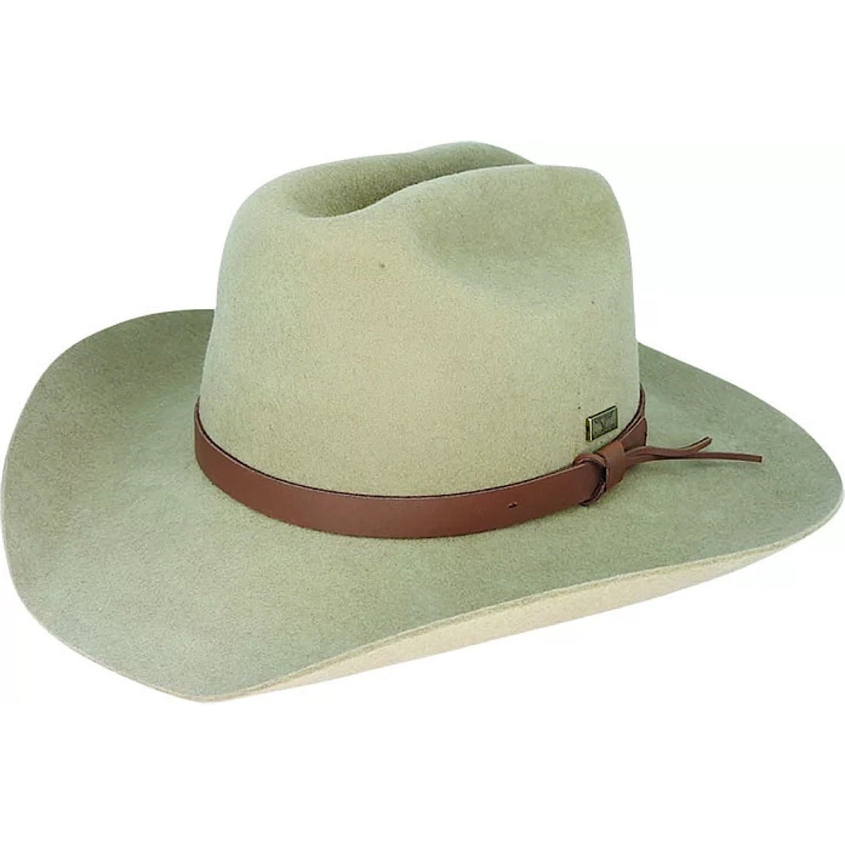 Avenel Flinders Cattleman Wool Felt Center Crease Western Hat - Bran