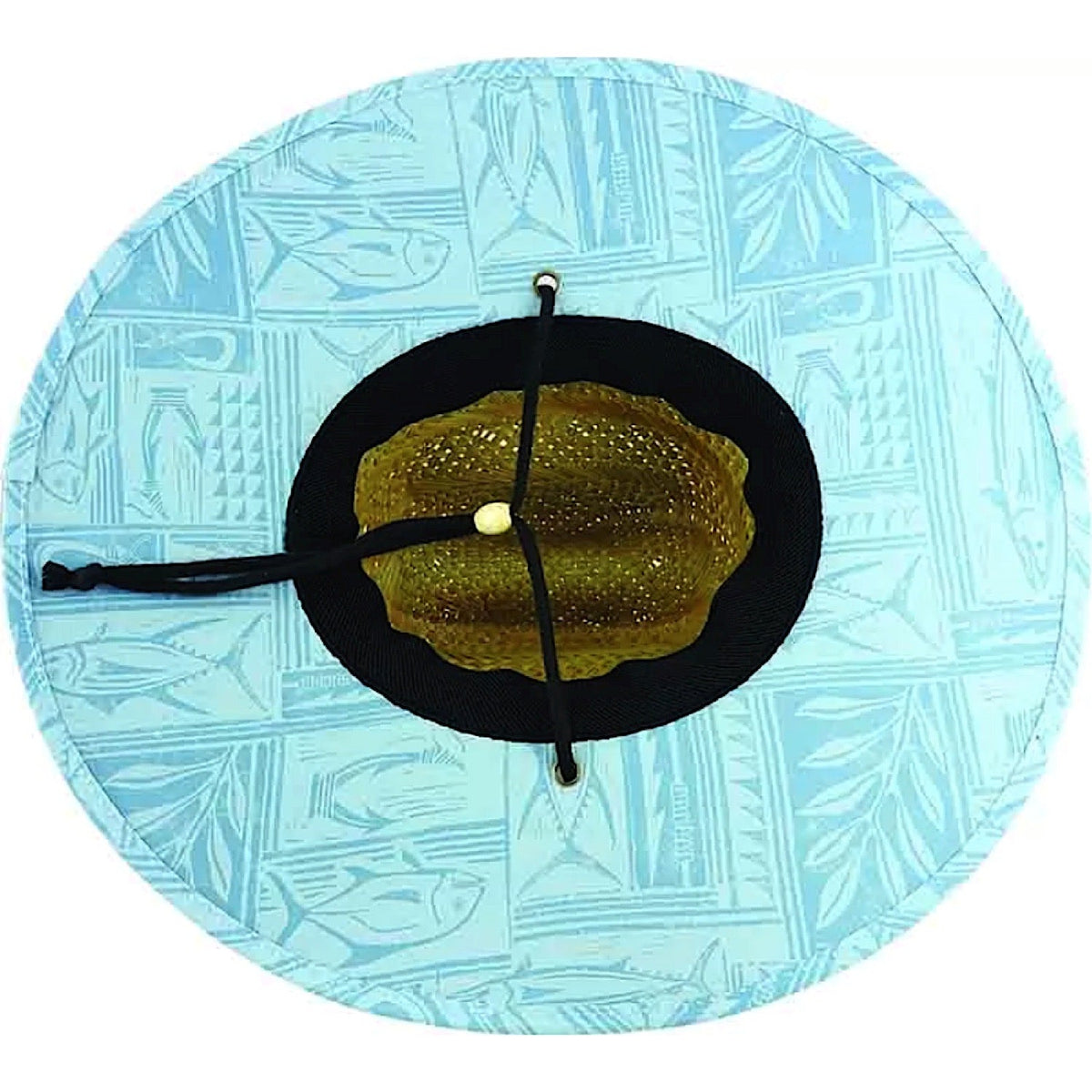 Avenel Rush Straw Surf Hat Cotton Fish Under - Blue Fish