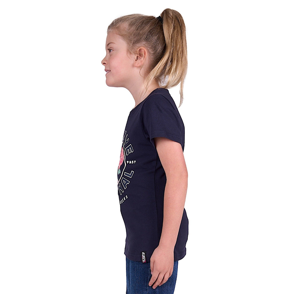 Bullzye Girl’s Rose Short Sleeve Tee - Navy