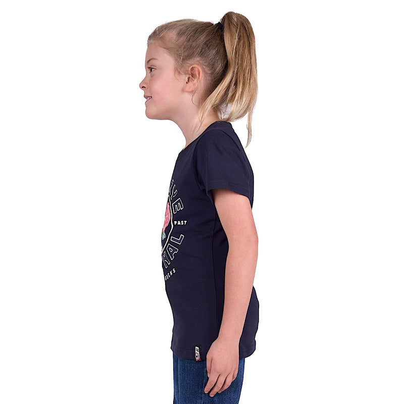 Bullzye Girl’s Rose Short Sleeve Tee - Navy