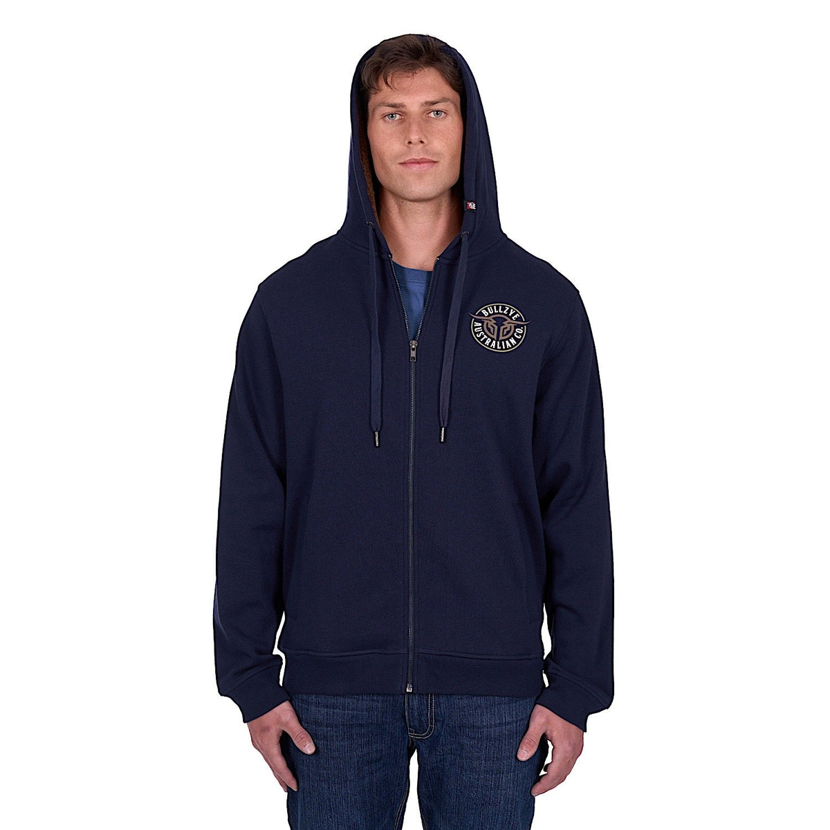 Bullzye Men’s Bullring Zip Up Hoodie - Navy
