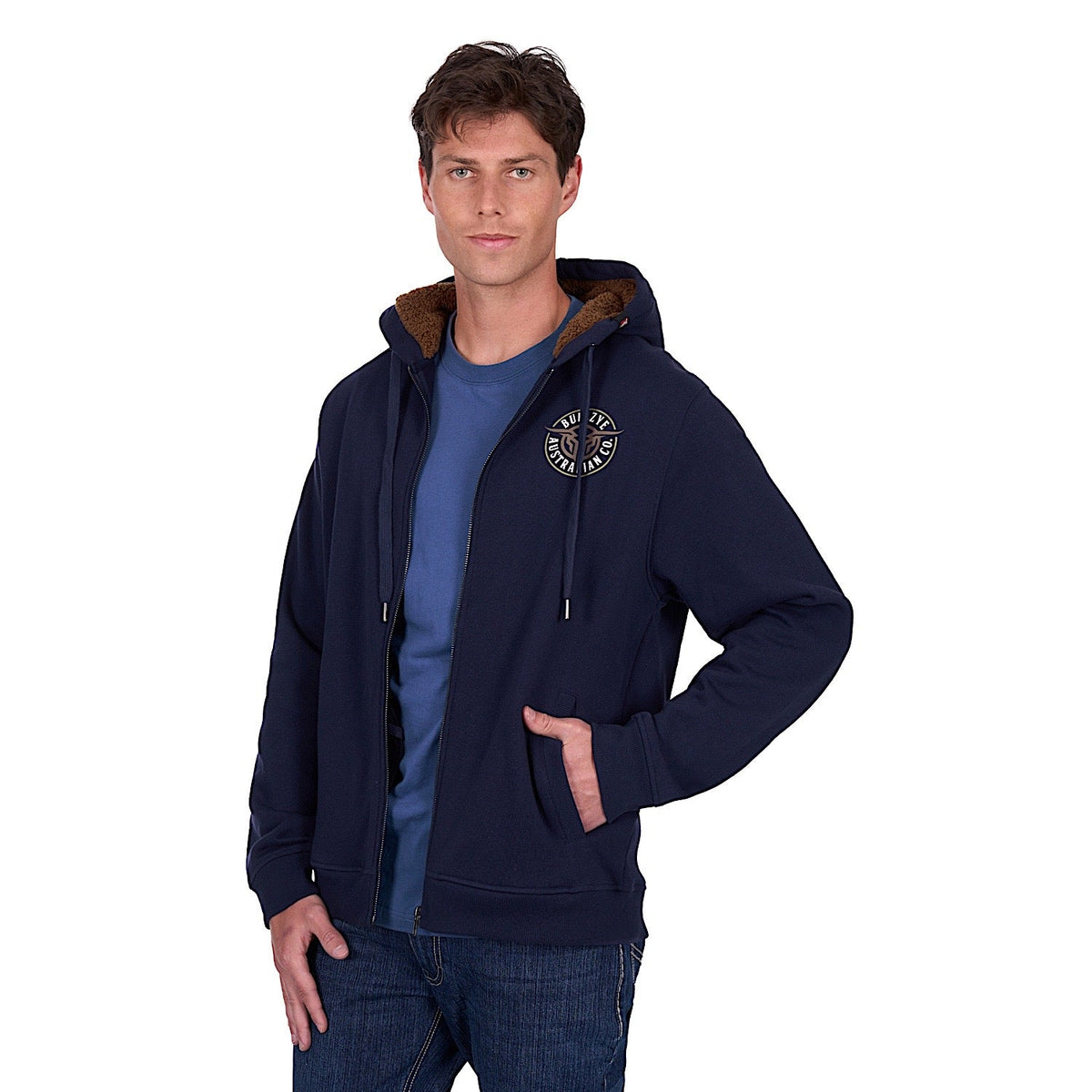Bullzye Men’s Bullring Zip Up Hoodie - Navy