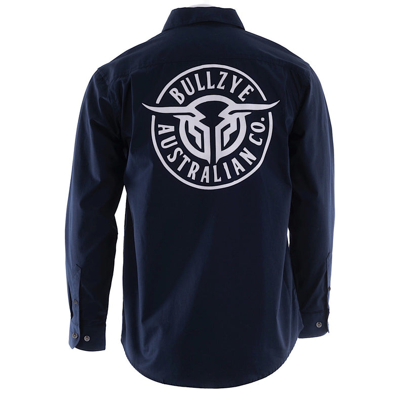 Bullzye Men’s Lightweight Half Placket Shirt - Navy