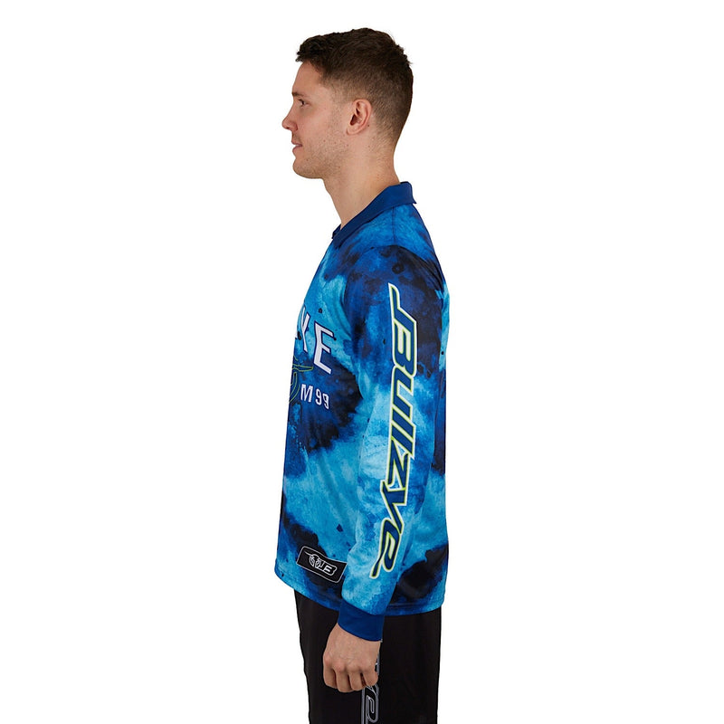 Bullzye Mens Olly Long Sleeve Fishing Tee-Blue