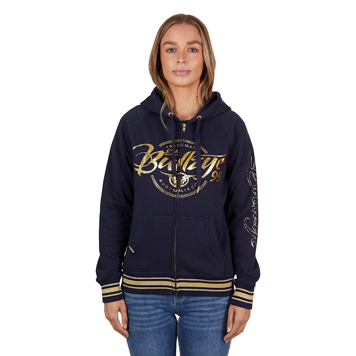 Bullzye Women’s Bowen Zip Through Hoodie Dark Navy
