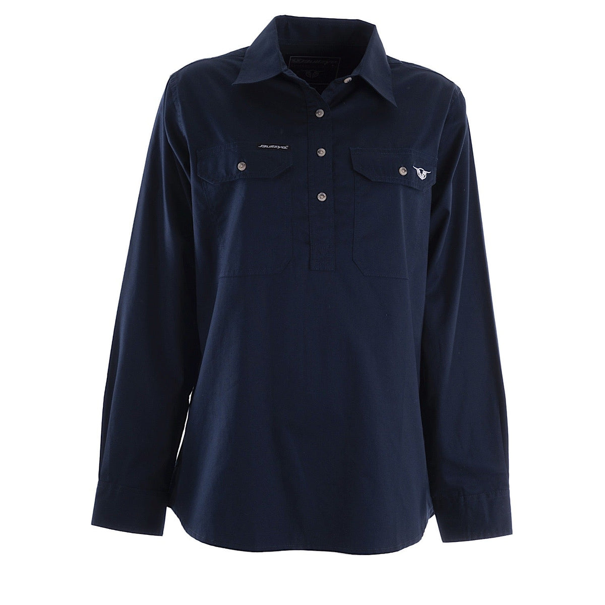 Bullzye Women’s Lightweight Half Placket Shirt Navy