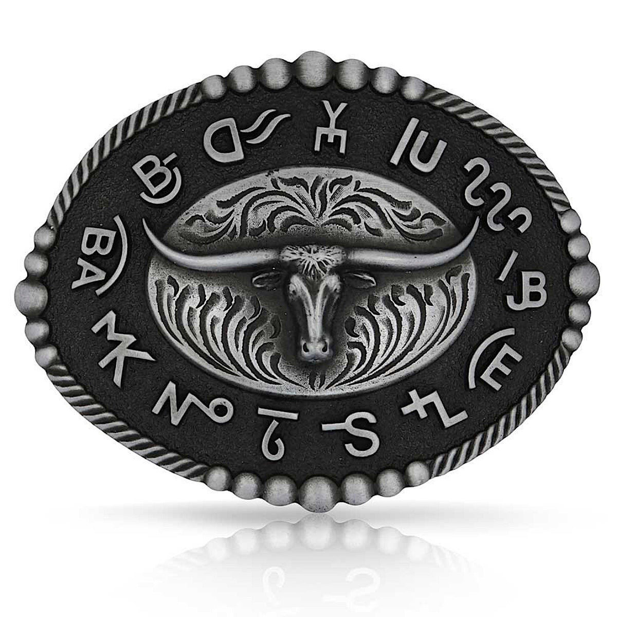 Montana Silversmiths Western Attitude Buckle - Branded Legacy Longhorn Buckle