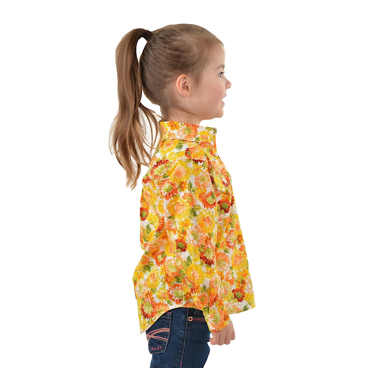 Hard Slog Kids Barbara Half Placket L/S Shirt Yellow