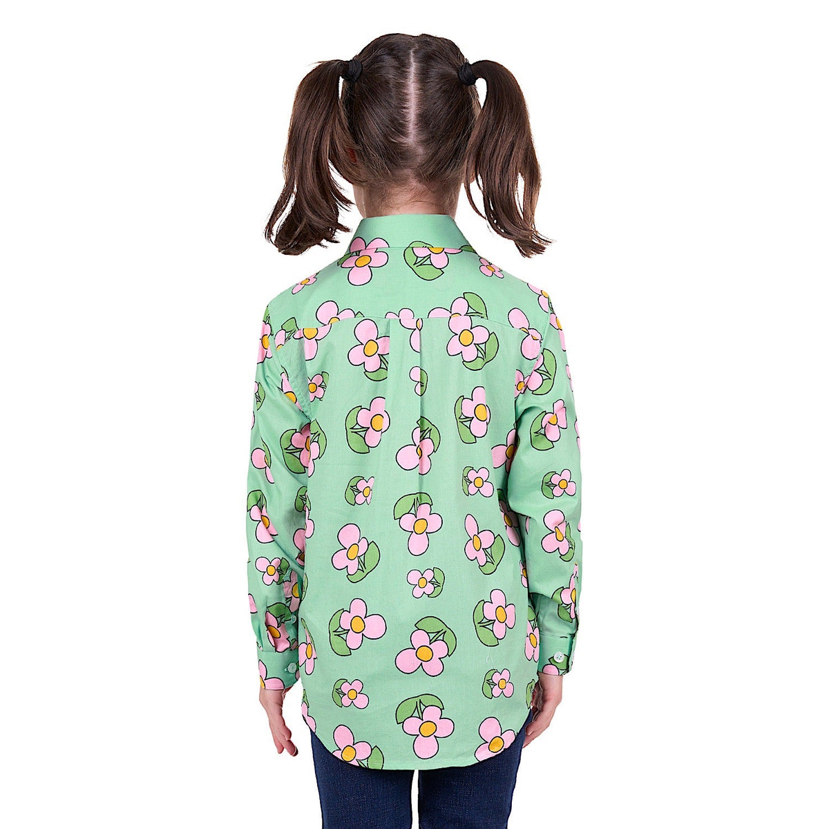 Hard Slog Kid’s Candy Half Placket Shirt Green
