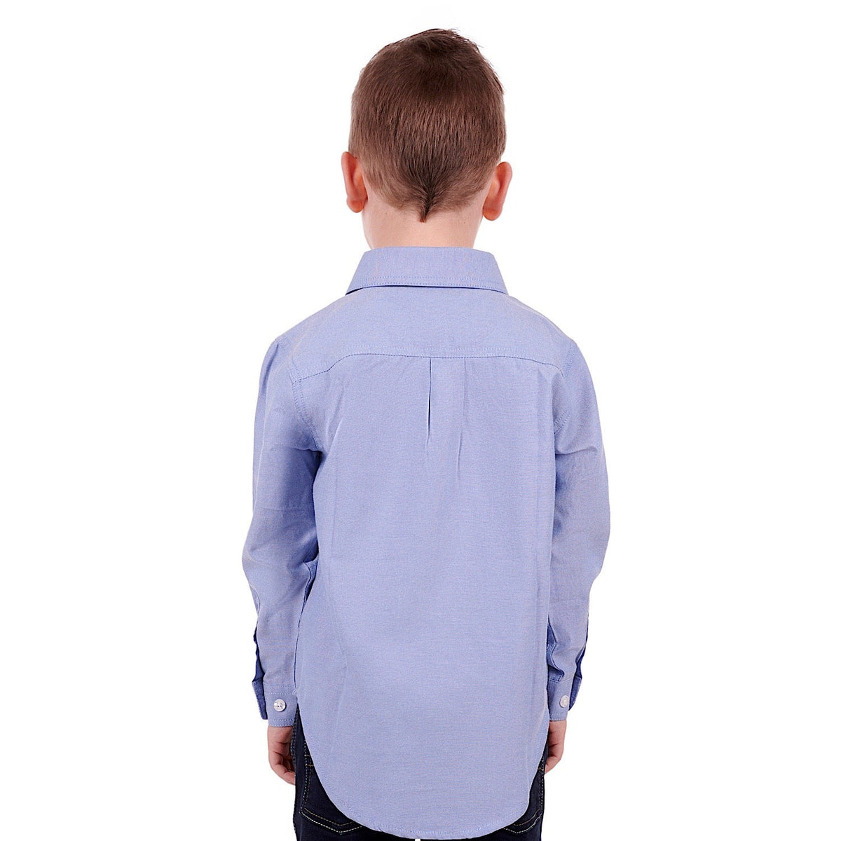 Hard Slog Kids Jackson Half Placket Shirt Blue