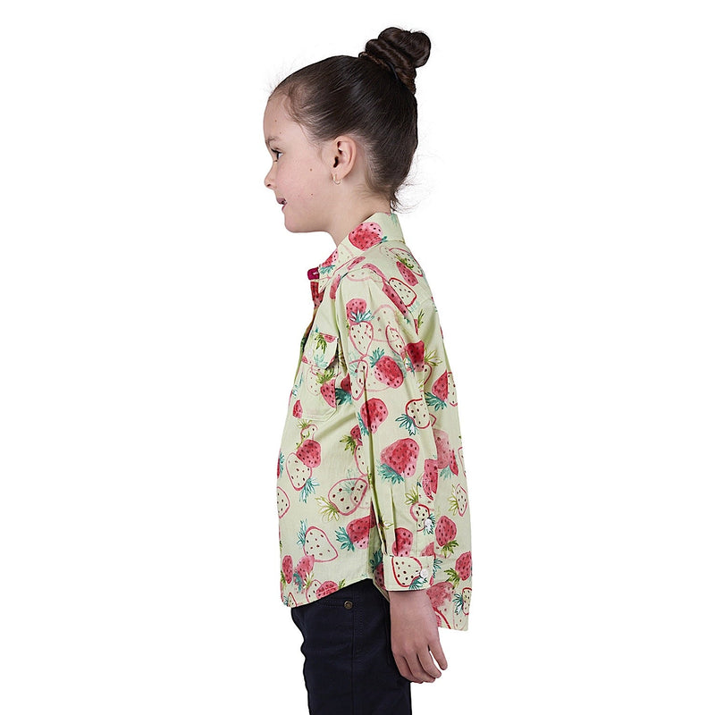 Hard Slog Kid’s Kimmy Half Placket Long Sleeve Shirt - Green