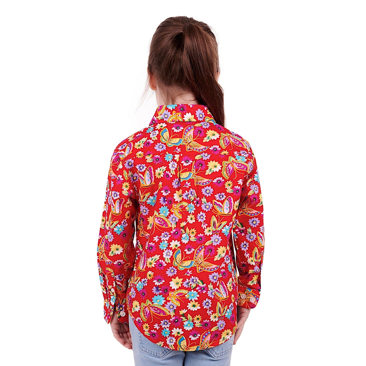 Hard Slog Kids Mirabel Half Placket Shirt Red