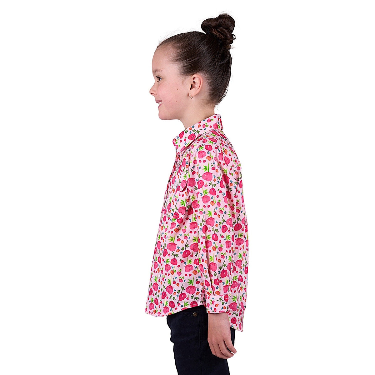 Hard Slog Kid’s Sisu Half Placket Long Sleeve Shirt - Pink