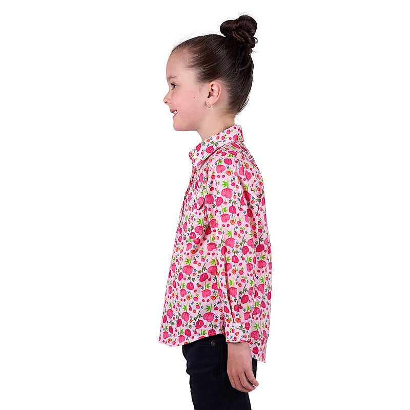 Hard Slog Kid’s Sisu Half Placket Long Sleeve Shirt - Pink