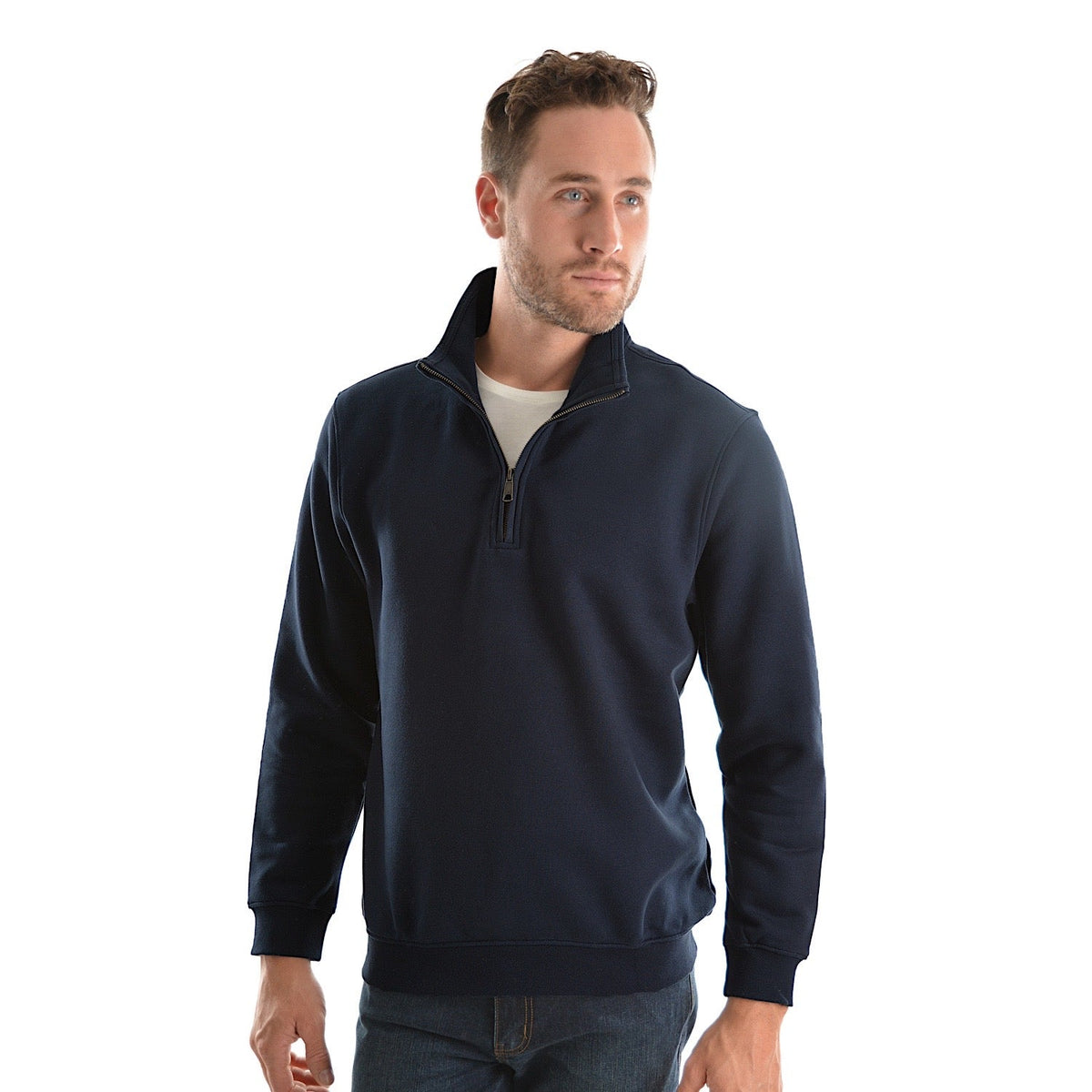 Hard Slog Men’s 1/4 Zip Fleece Top Dark Navy