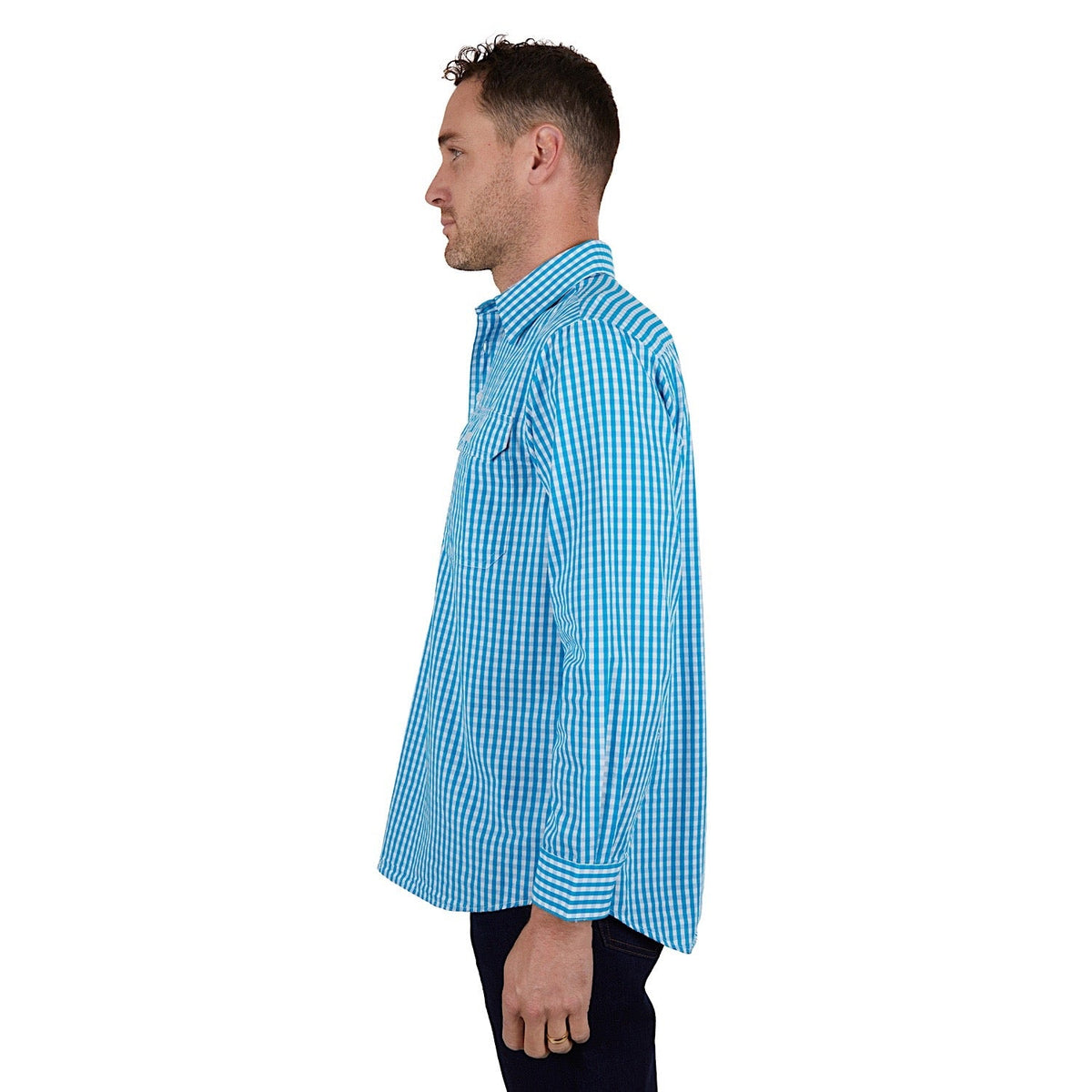Hard Slog Men’s Alonzo Half Placket Shirt - Blue