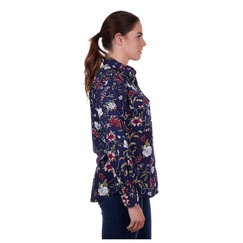 Hard Slog Womens Sarah Full Placket Shirt Navy