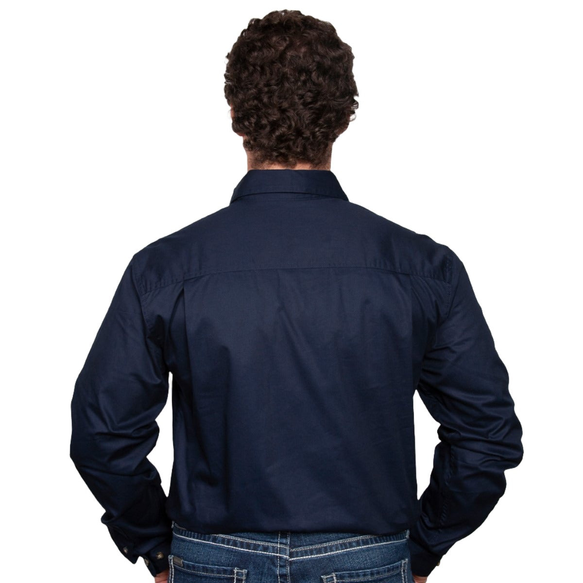 Just Country Mens Cameron 1/2 Button Work Shirt Navy