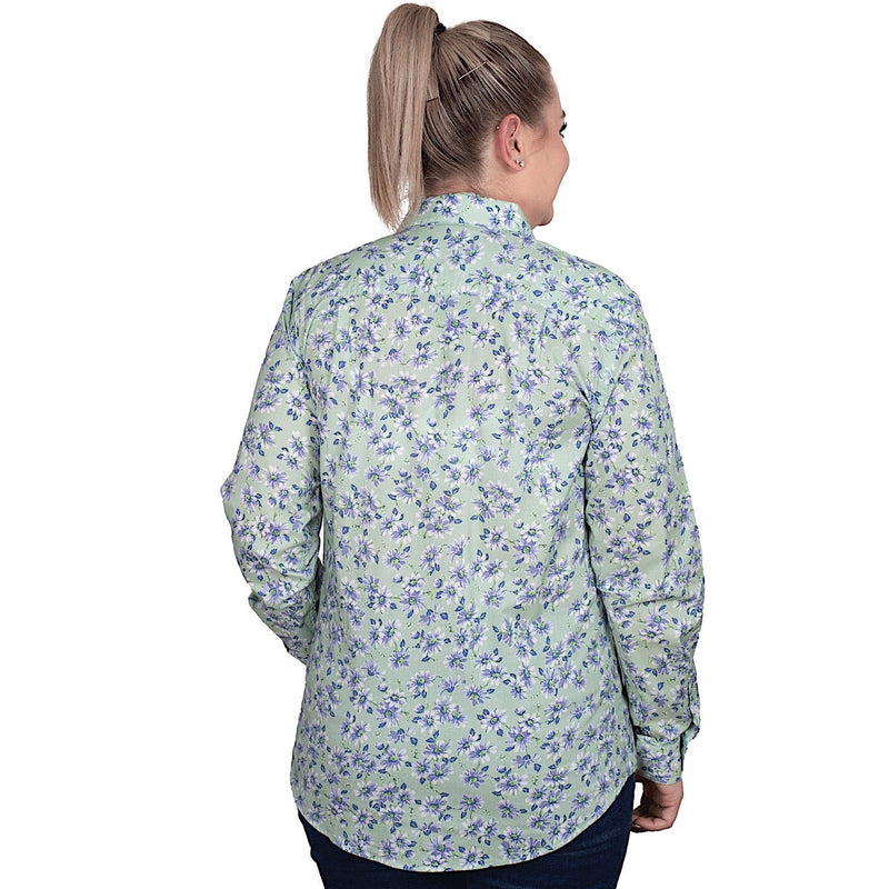 Just Country Women’s Abbey Full Button Work Shirt - Sage Daisy