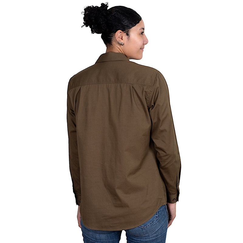 Just Country Women’s Jahna Half Button Work Shirt - Bark