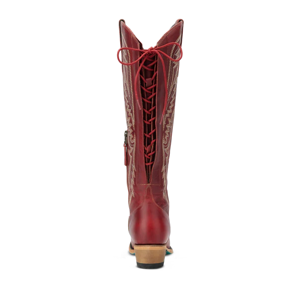 Lane Boots Monica Knee High Corset - Smoldering Ruby