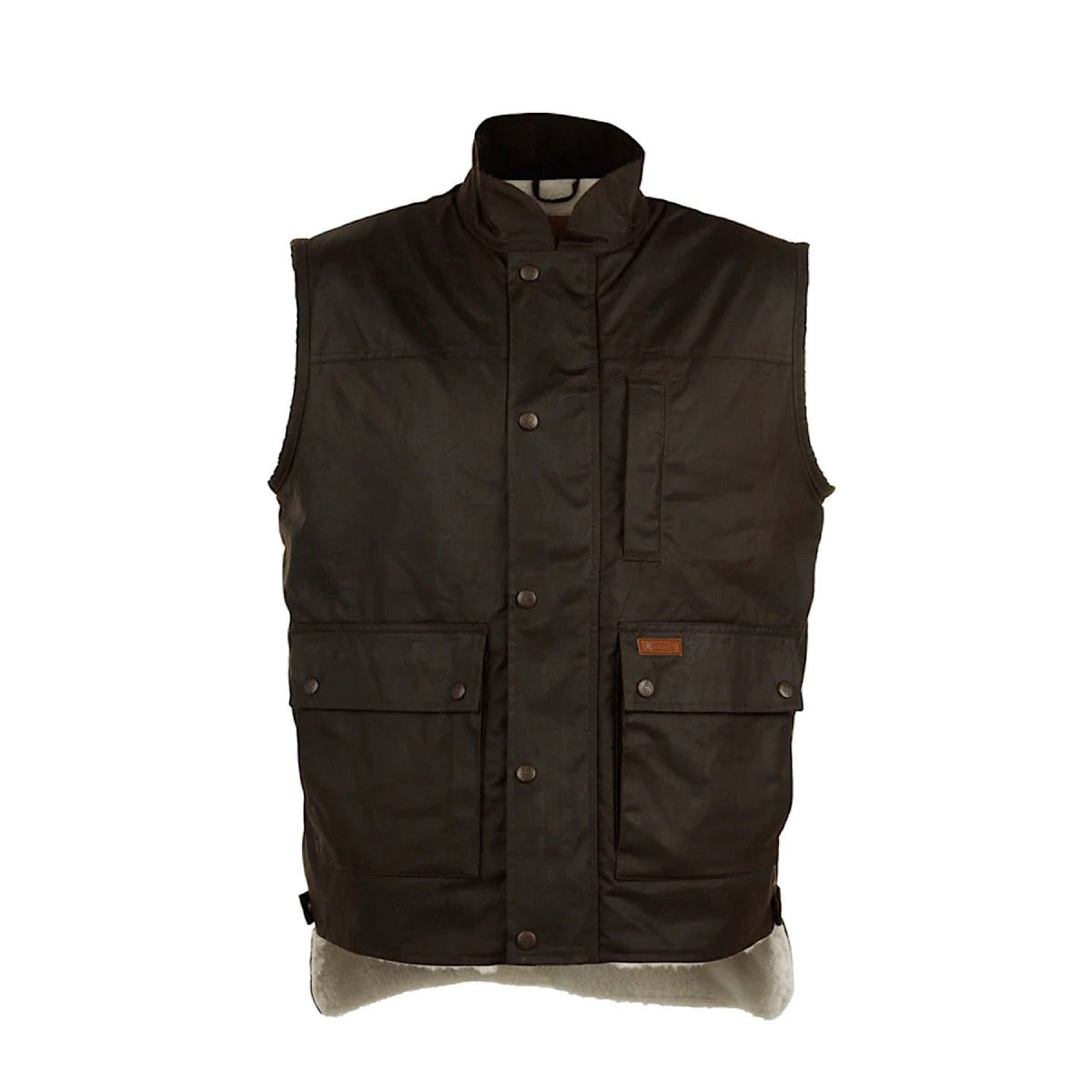 Outback Trading Mens Flemington Oilskin Vest Brown