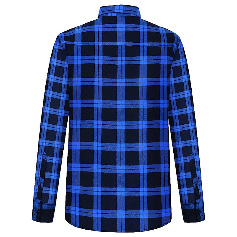 Pilbara Men’s Closed Front Flannelette Shirt - Royal / Navy