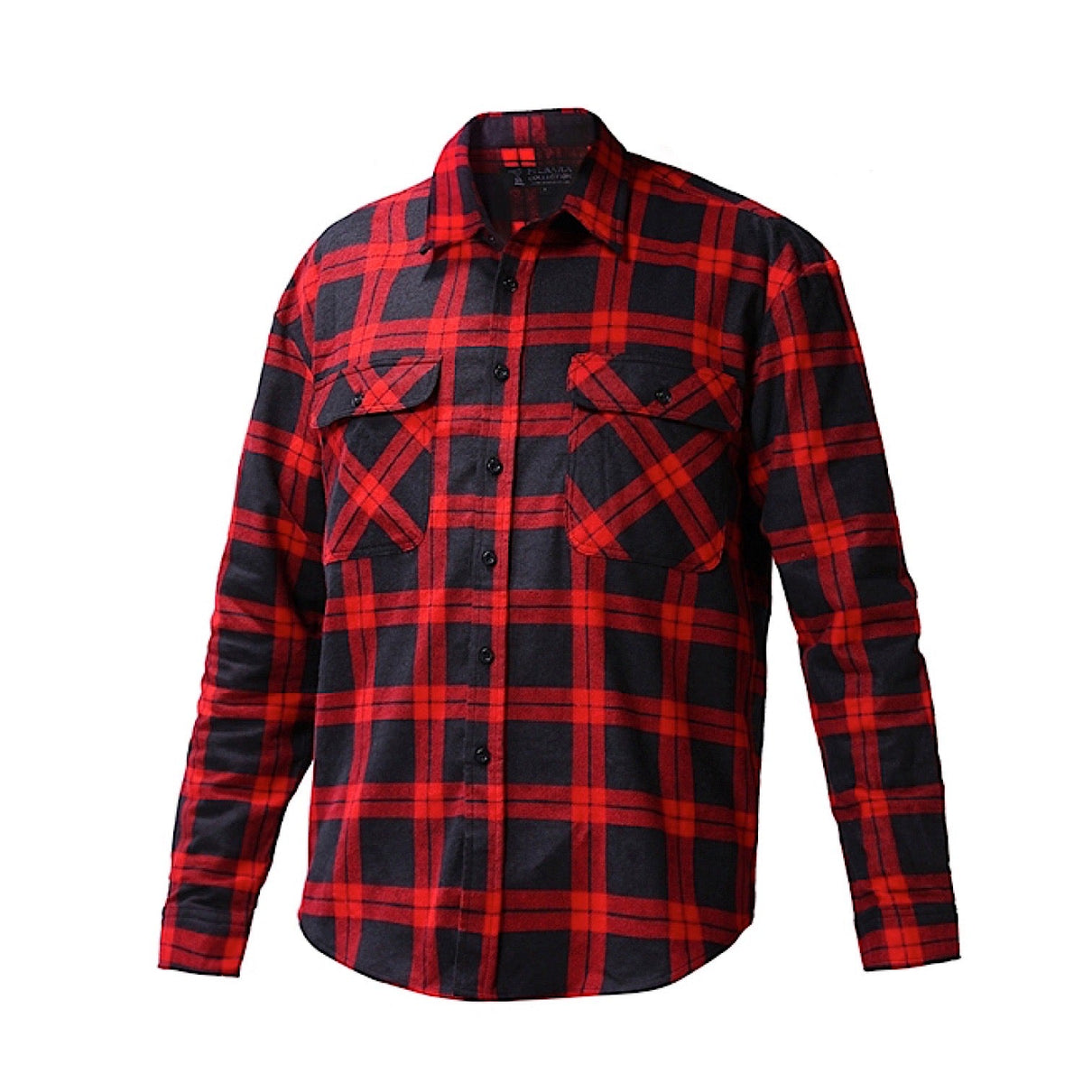 Pilbara Men’s Full Button Front Flannelette Shirt - Red / Black