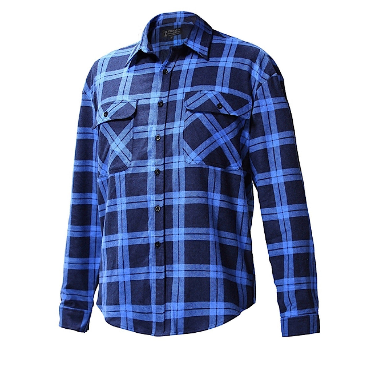 Pilbara Men’s Full Button Front Flannelette Shirt - Royal / Navy