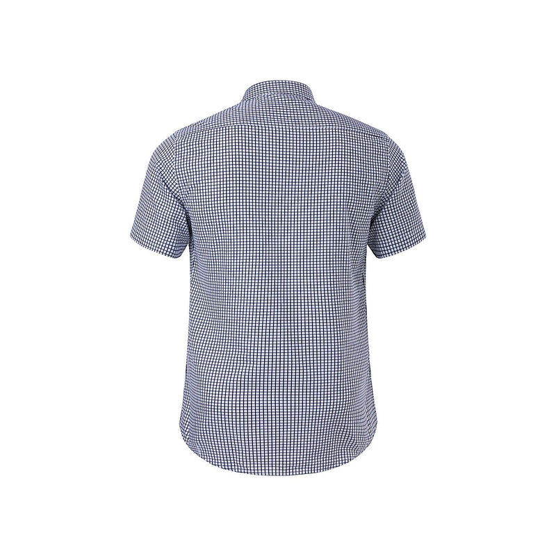 Pilbara Men’s Yarn Dyed Check Single Pocket Short Sleeve Shirt - Navy/White