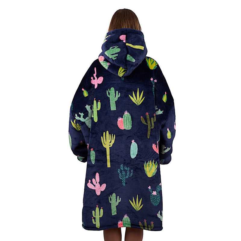 Pure Western Adult’s Cactus Print Snuggle Hoodie - Navy