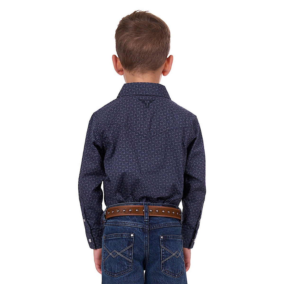 Pure Western Boy’s Jett Shirt Navy/White