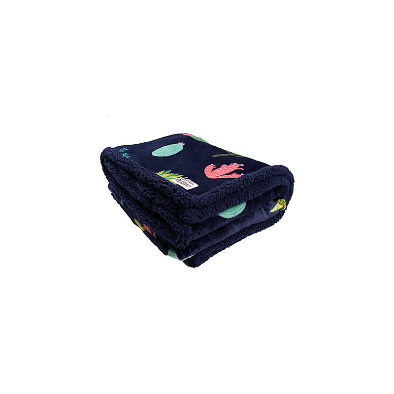 Pure Western Cactus Snuggle Rug - Navy