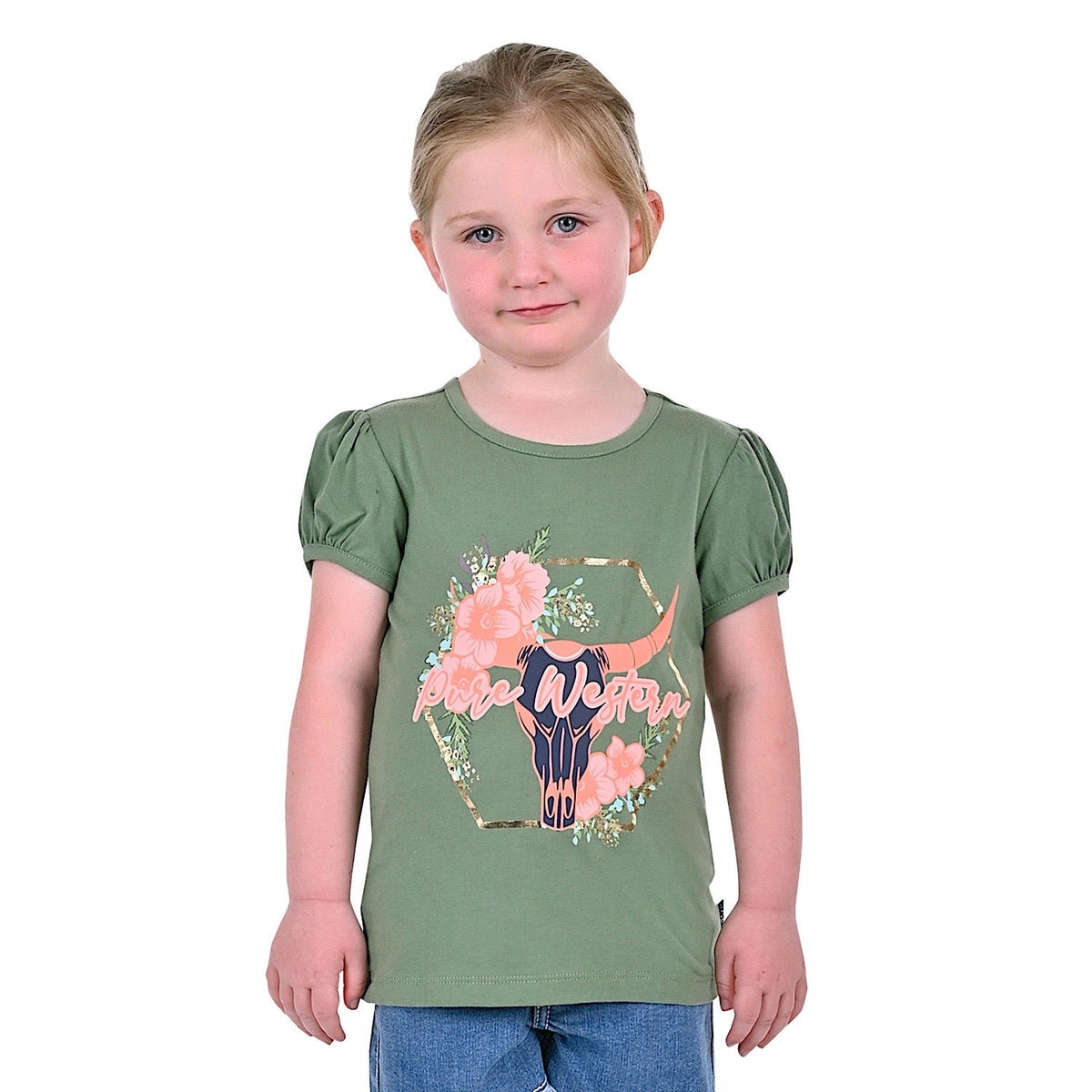 Pure Western Girls Almy Tee-Moss