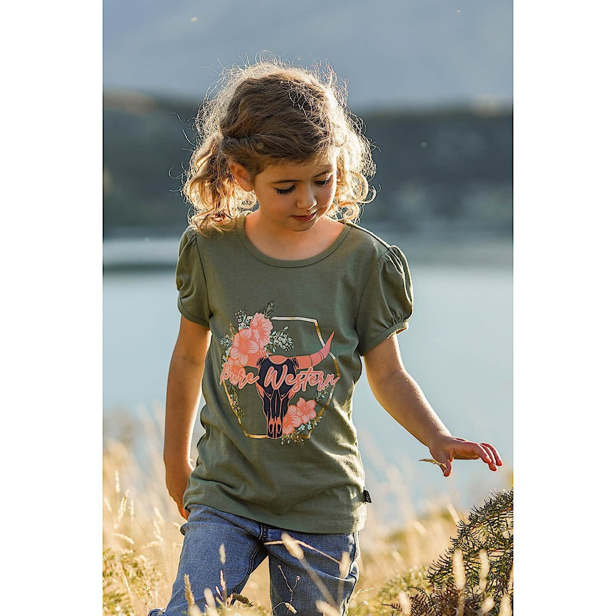 Pure Western Girls Almy Tee-Moss