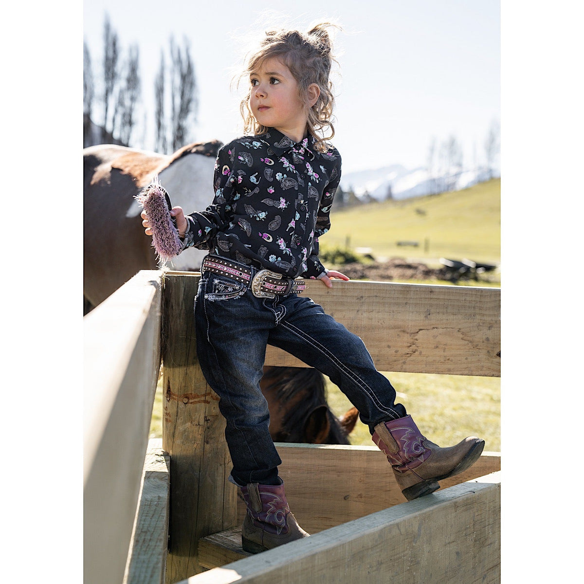 Pure Western Girl’s Angelica Slim Leg Jean Indigo